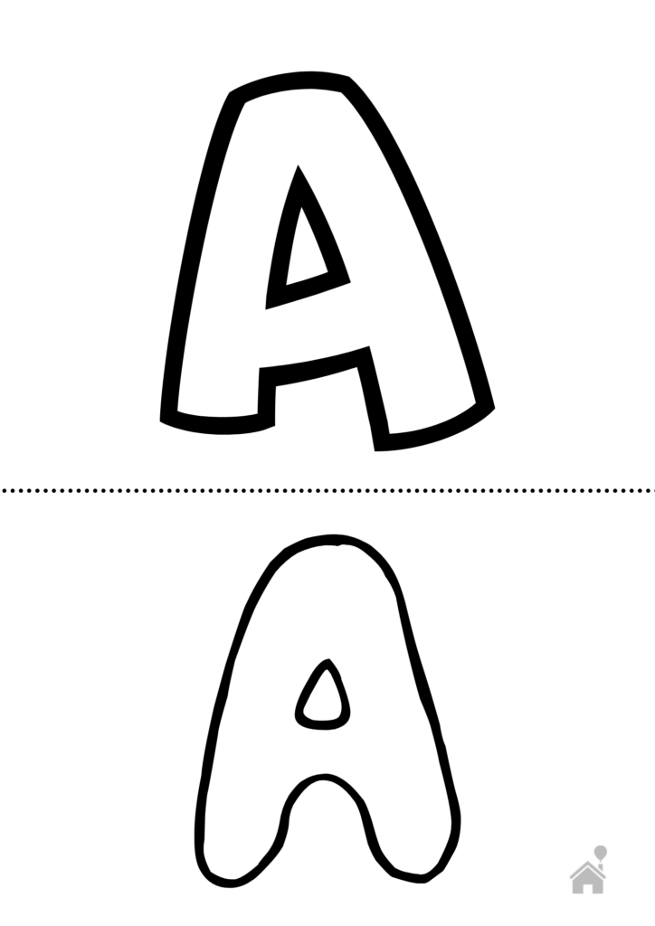 Bokstavmaler for å skrive ut og klippe: komplett alfabet