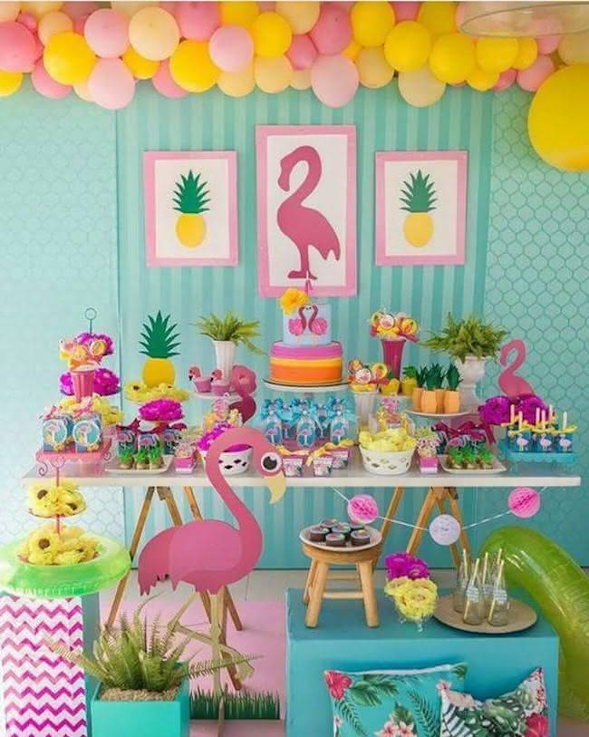 Flamingo Temalı Doğum Günü Partisi: 30 mükemmel dekorasyon fikri