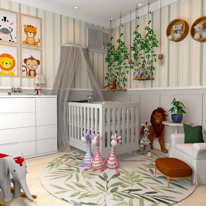 Safario kūdikio kambarys: 38 idėjos, kurios užkariaus jūsų širdį